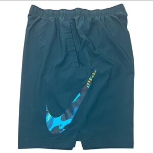 Nike Dri-Fit Mens Training Shorts Size XXL Dark Teal Big Swoosh Camouflage